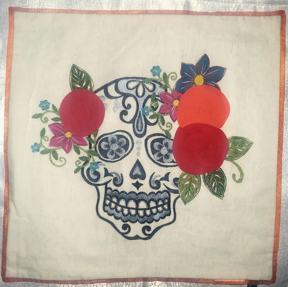 Day of the Dead Sugar Skulls Throw Pillow Covers